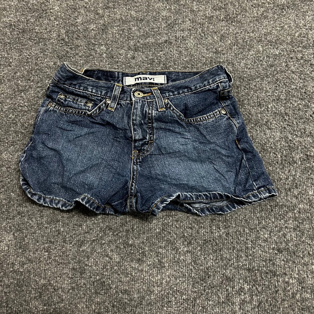 Mavi Denim Shorts Womens Size 25 Dark Wash Aimee Rugged Heavy Weight Zip Fly
